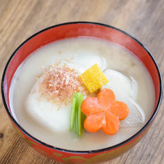 YAMASAN KYOTO UJI squeezing paste into bowl to season soup with clean one-handed benefit