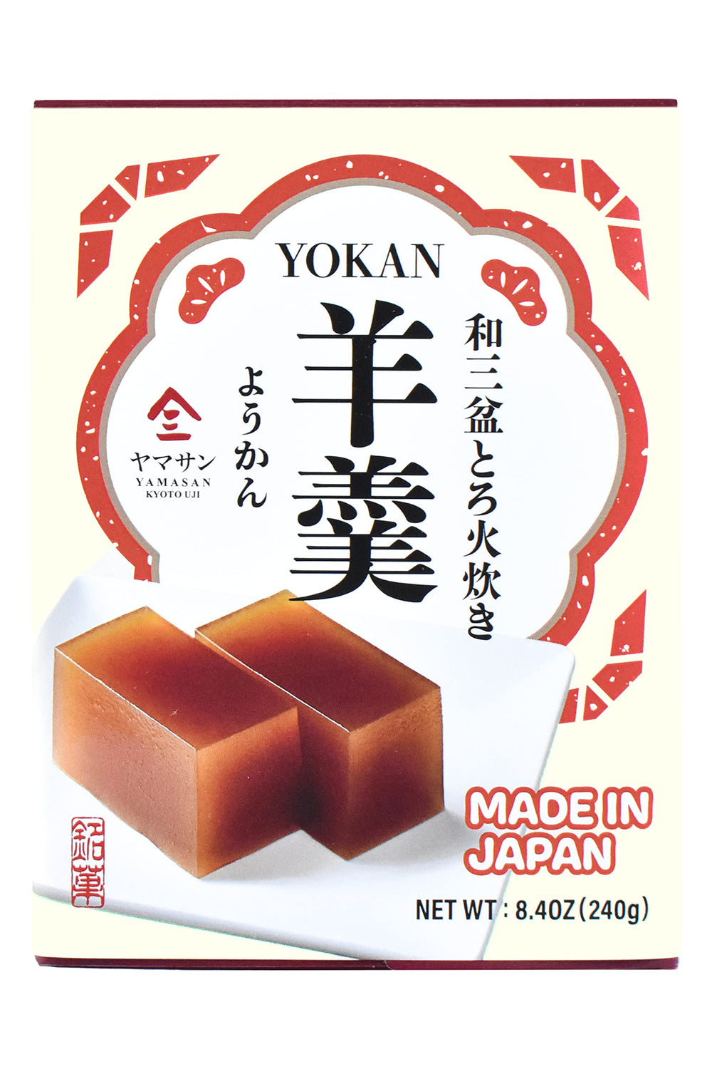 YAMASAN KYOTO UJI front packaging showcasing elegant yokan presentation and storage benefit