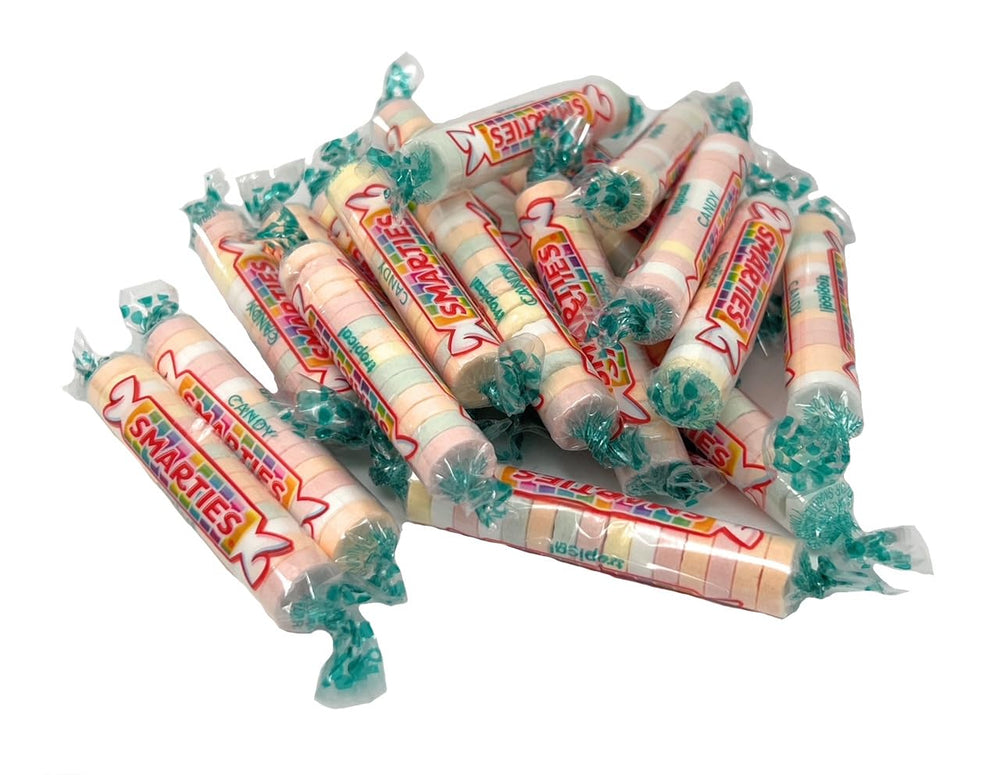 YANKEETRADERS front bag view showing tropical candy rolls and colorful assortment for parties