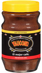 Yaucono front glass jar showing label and 8 ounce size, highlights authentic Puerto Rican flavor