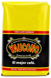 Yaucono front packaging 8 oz bag showing brand and roast for consistent flavor