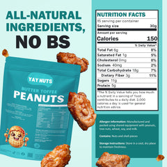 YAY NUTS bowl of butter toffee peanuts for sharing and entertaining