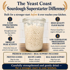 Yeast Coast Sourdough rehydration in jar demonstrating fast revival