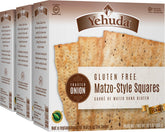 Yehuda front packaging showing toasted onion flavor and size benefits