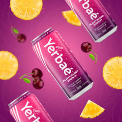 YERBAÉ close-up of carbonation and texture highlighting refreshing sparkling finish