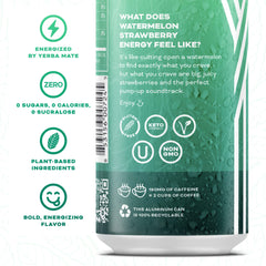 YERBAÉ closeup label highlighting plant-based yerba mate and ingredient clarity