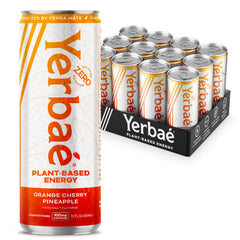 YERBAÉ front can view showing bright orange cherry pineapple branding and refreshment