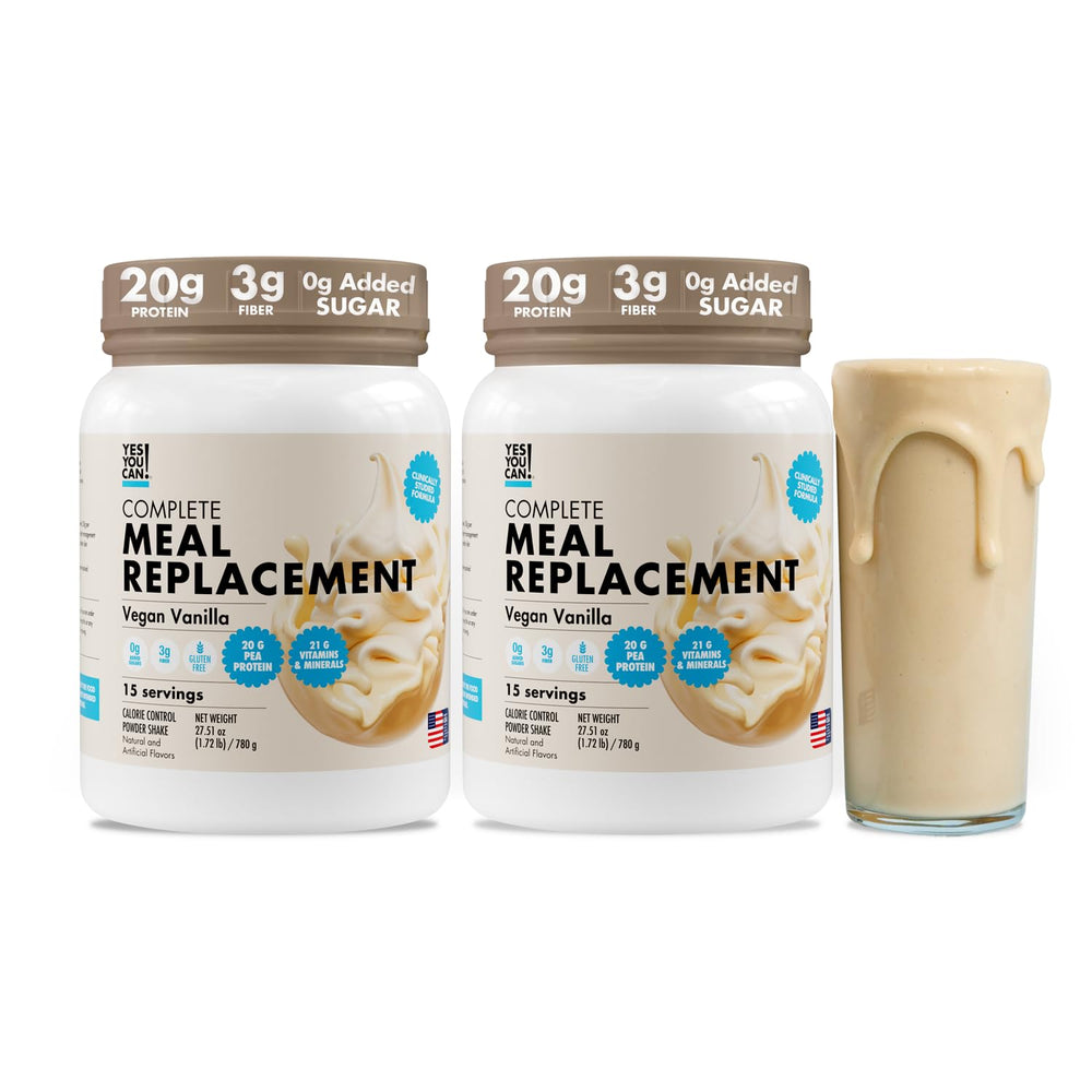 Yes You Can! front packaging showing two vanilla tubs and benefits