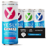 Yesly front packaging showing 12-pack and convenience benefits