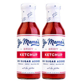 Yo Mama’s Foods front packaging showing two bottles and clear label benefits