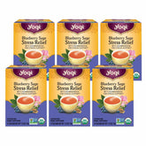 Yogi front packaging showing organic blueberry sage tea and benefits