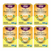 Yogi Bright Peach front box showing branding and positive energy label, communicates freshness