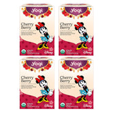Yogi front packaging showing vibrant cherries and hibiscus, highlighting organic quality