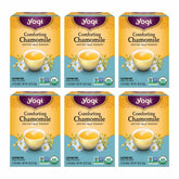 Yogi front packaging showing organic chamomile benefits