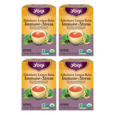 Yogi elderberry lemon front packaging showing organic branding and 16 tea bags
