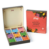 Yogi front packaging showing boxed sampler and visible branding for gifting