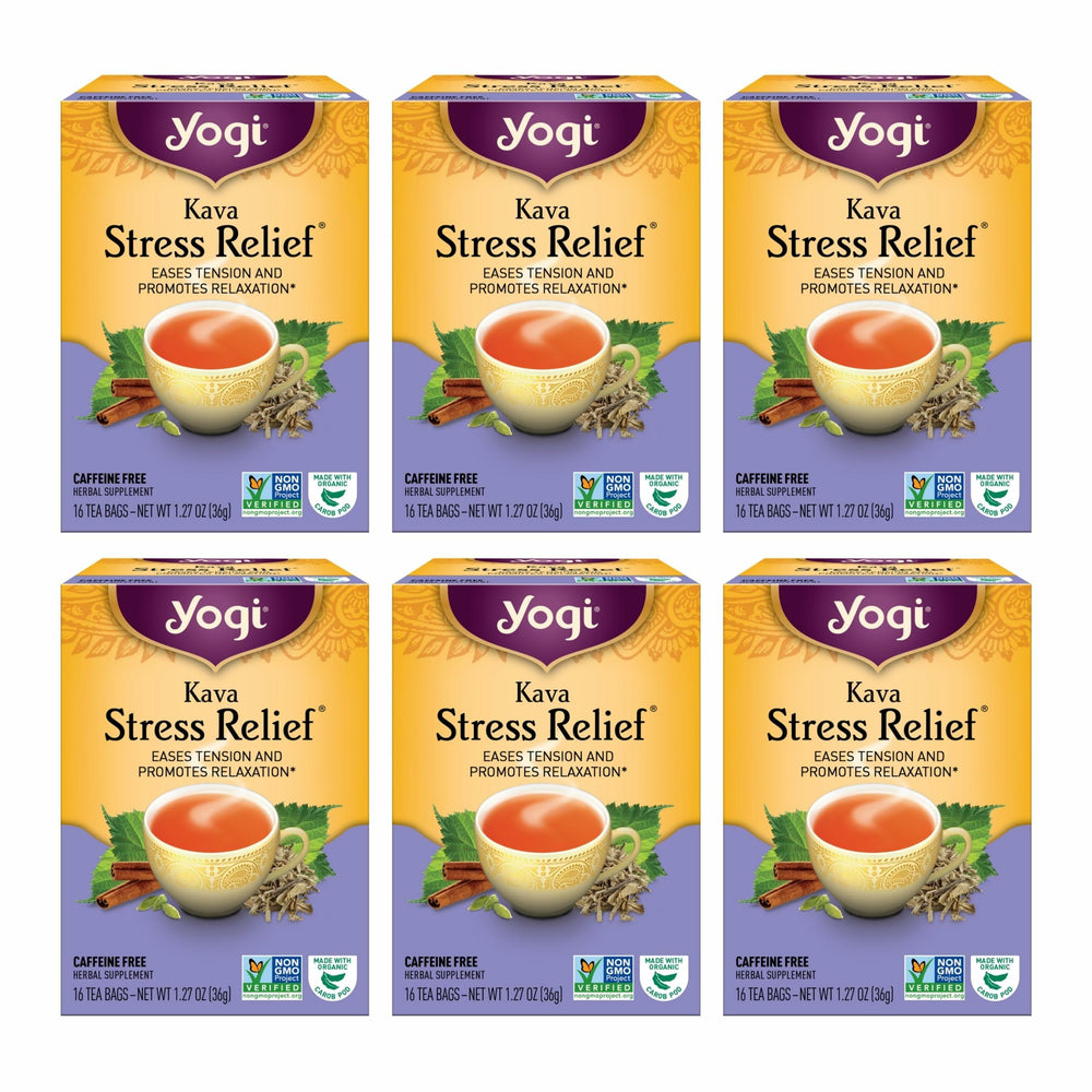 Yogi front box showing brand and calming blend benefits