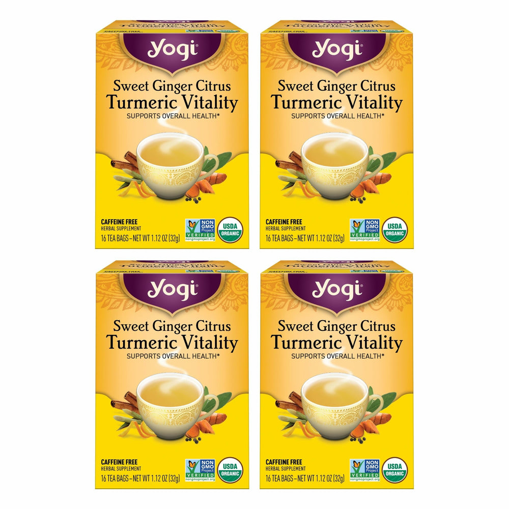 Yogi front packaging showing 16 tea bags and product name for convenience