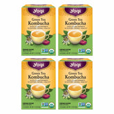 Yogi front packaging showing organic green kombucha tea for easy selection