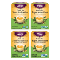 Yogi front packaging showing organic green tea blend and benefits