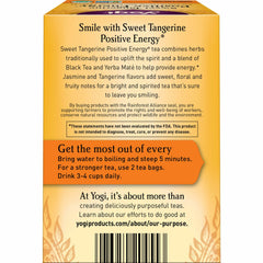 Yogi loose tea leaves with tangerine slices showing fruity notes