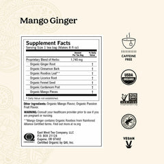 Yogi loose ingredients with mango pieces and ginger for flavor clarity