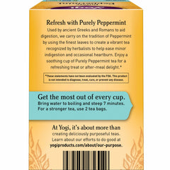 Yogi tea bags close-up showing mesh bag texture and easy steeping benefit