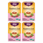 Yogi front packaging showing organic raspberry leaf tea benefits