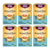 Yogi Relaxed Mind front packaging showing organic 96 tea bags benefit relaxation