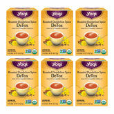 Yogi roasted dandelion spice front packaging showing organic benefits