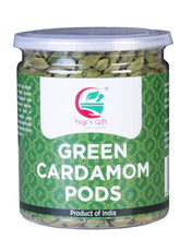 YOGI’S GIFT front packaging showing whole cardamom pods and clear label benefit freshness