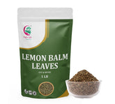 YOGI’S GIFT front package of lemon balm leaves showing 1 lb quantity and brand