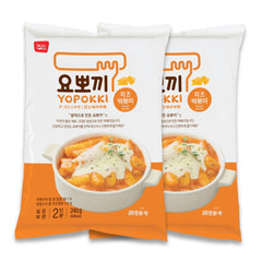 Yopokki cheese front packaging showing two convenient packs and brand logo