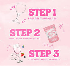 You Glow Babe sachet being poured into a glass demonstrating quick preparation benefit
