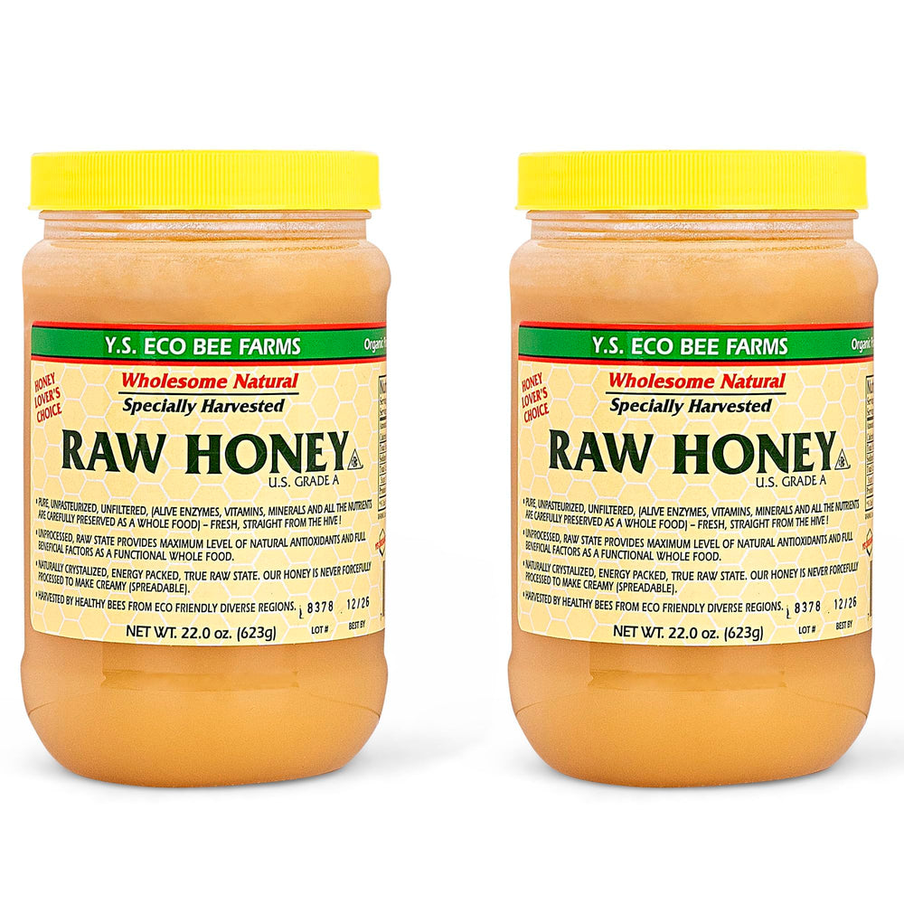 Y.S. Eco Bee Farms front jar packaging showing label and size for easy identification