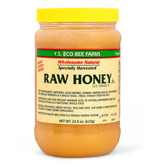 Y.S. Eco Bee Farms spoon drizzling honey over breakfast illustrating rich flavor use