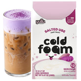 YULU FOODS front packet showing salted ube sticks and branding benefit: easy single-serve foam