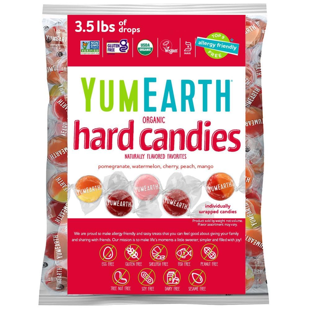 YumEarth front packaging showing variety pack and bright colors providing visible ingredient transparency