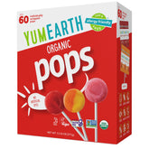 YumEarth front packaging showing 60-count box and colorful pops for easy gifting