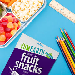 YumEarth ingredient label focused on organic and non-GMO certifications for clarity
