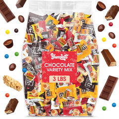 Yumkit front of bag showing 3 lb bulk chocolate assortment for easy stocking