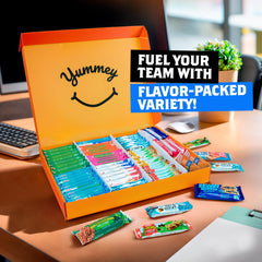 Yummey bars in breakroom bowl offering tidy office snack solution
