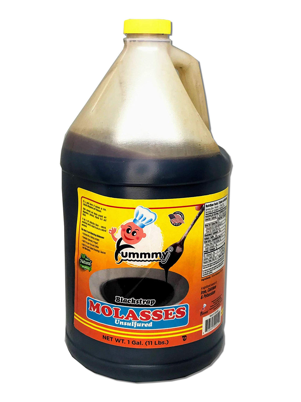 Yummmy front packaging in BPA-free jug showing label and size for pantry convenience
