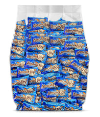 Yummy Chew AlmondJoy front packaging showing bulk bag and label, ideal for parties