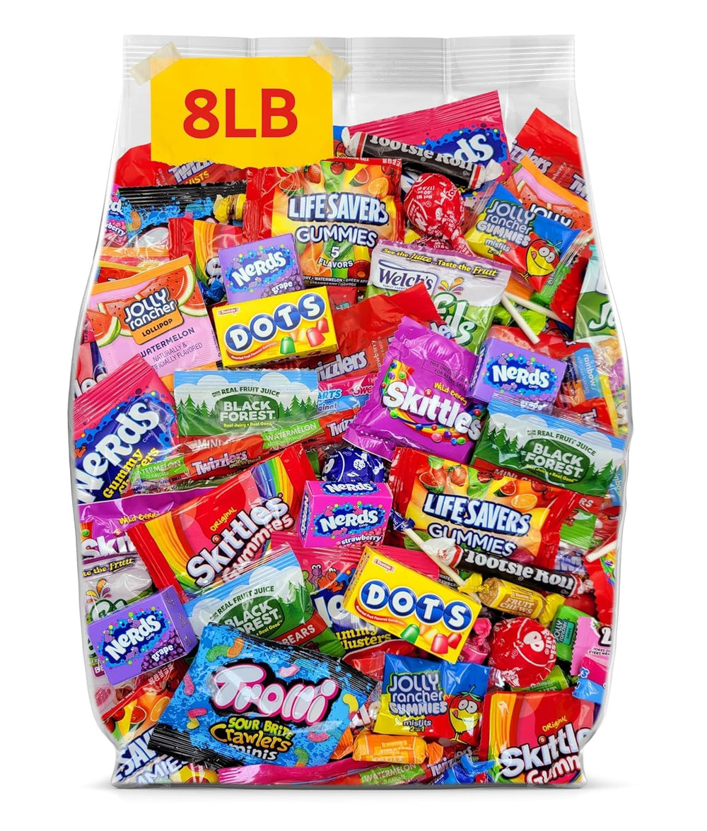 Yummy Chew front box view showing 8lb bulk pack and event-ready value