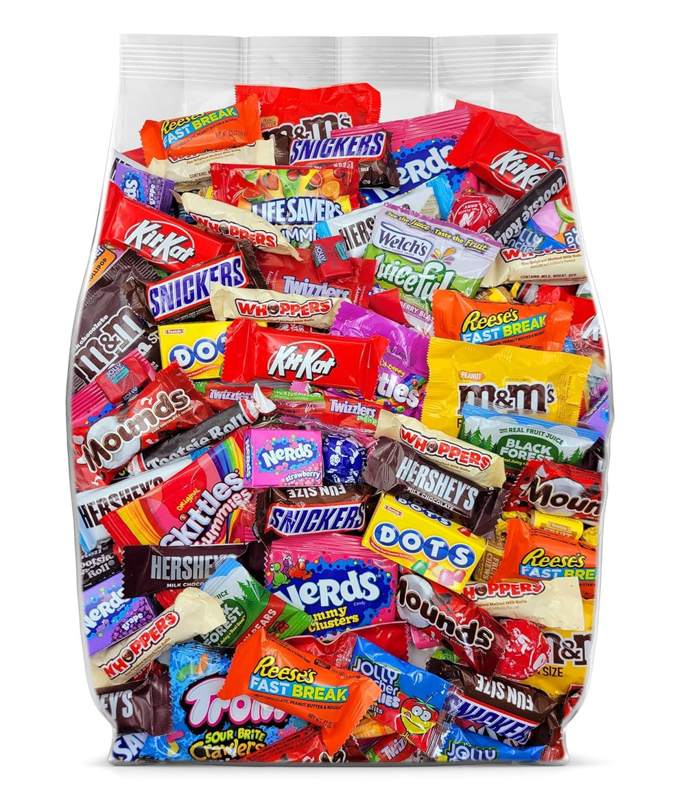 Yummy Chew front of bag showing brand and mixed candy variety benefit
