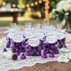 Yummy Chew Kisses in glass bowl styled for party display and easy serving