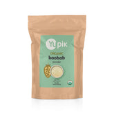 Yupik front packaging of organic baobab powder clearly labeled with certifications