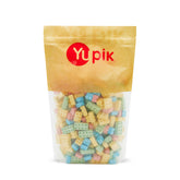 Yupik front packaging showing colorful brick candies and weight benefit