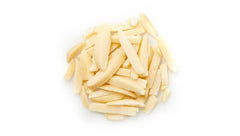 Yupik close-up of blanched slivered almonds highlighting clean texture and fresh crunch